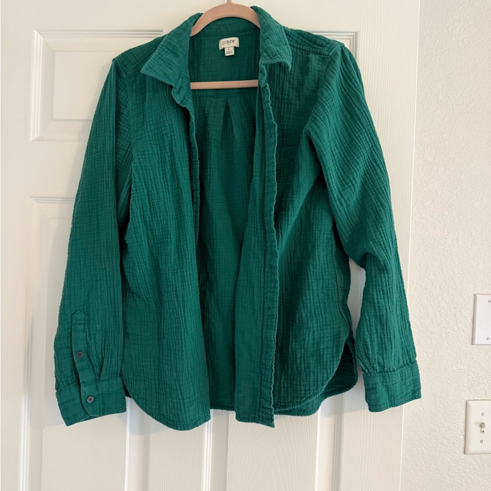 J. Crew Teal Gauze Blouse